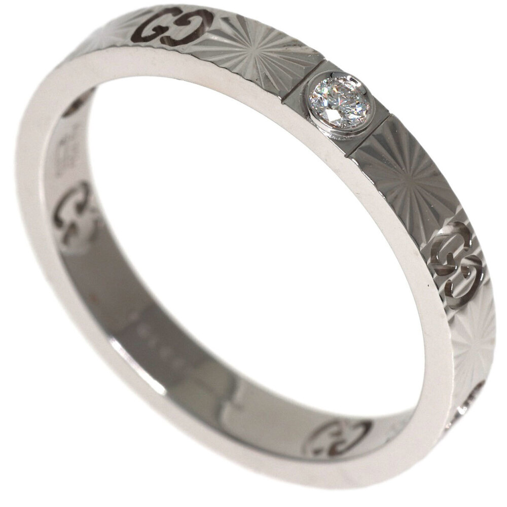 Gucci Icon Heart Diamond Ring #15, 18K White Gold, Women's.